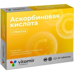 Аскорбиновая кислота с глюкозой Vitamir БАД к пище 40 шт. табл. жев. 600 мг