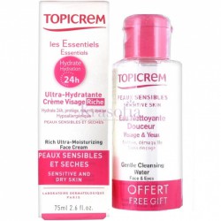 Набор Topicrem крем для лица легкий ультра-увлажняющий + жидкость очищающая 75 мл + 200 мл