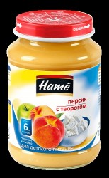 Пюре Hame персик творог с 6 мес 190 г