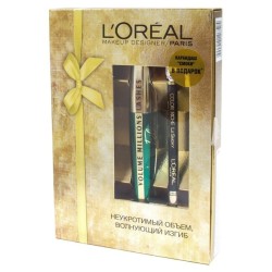 Набор L'Oreal Объем миллиона ресниц Взгляд кошки тушь для ресниц+карандаш для глаз Колор Риш Ле Смоки 10 мл + 5 г 01 черная