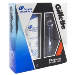 Набор Gillette станок для бритья Фьюжн ПроГлайд + 1 кассета + шампунь Хэд энд Шолдерс Основной уход 200 мл